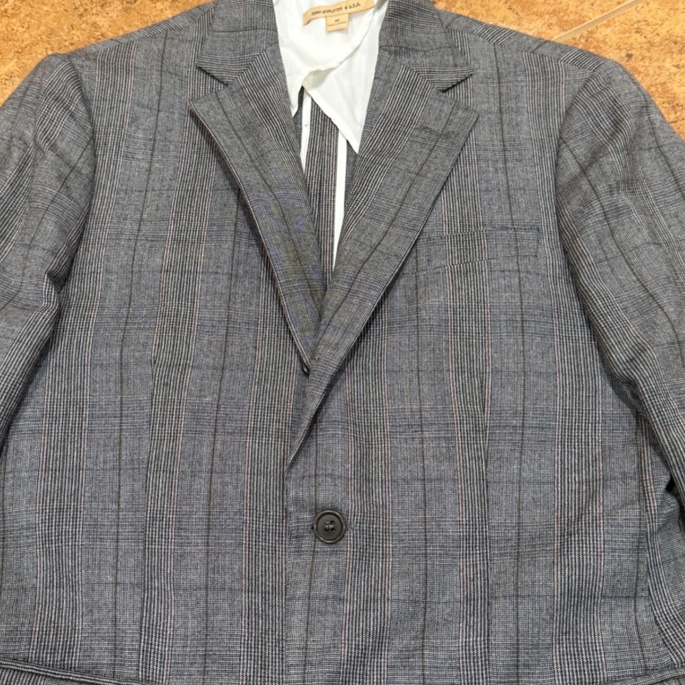 John Varvatos USA Mens Grey Plaid Blazer Sport Coat Sz 40 Versatile Work Casual - Picture 9 of 12